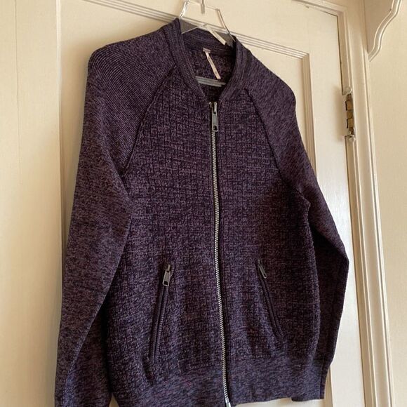 Free People Naomi Full Zip Sweater Sports Jacket Purple Black Size XS - Picture 7 of 12